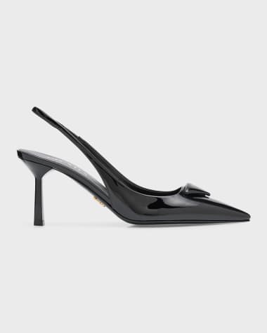 Prada Patent Triangle Slingback Pumps