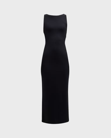 Emporio Armani Sleeveless Open-Back Jersey Maxi Dress