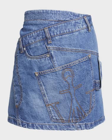 JW Anderson Twisted Denim Mini Skirt
