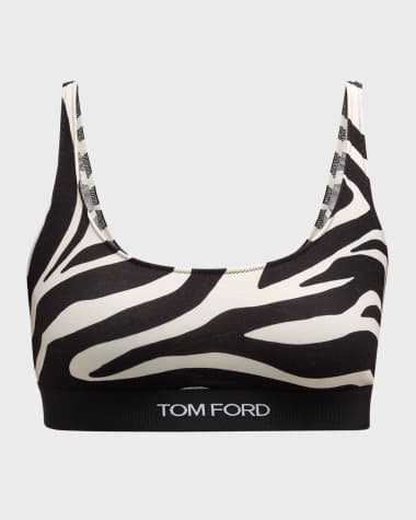 TOM FORD Logo-Band Zebra-Print Signature Bralette