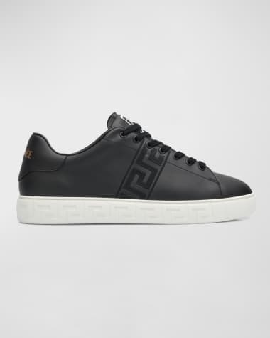 Versace Men's La Greca Leather Low-Top Sneakers