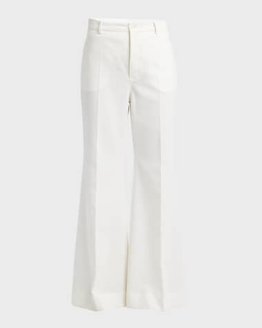Plan C Mid-Rise Straight-Leg Crepe Pants