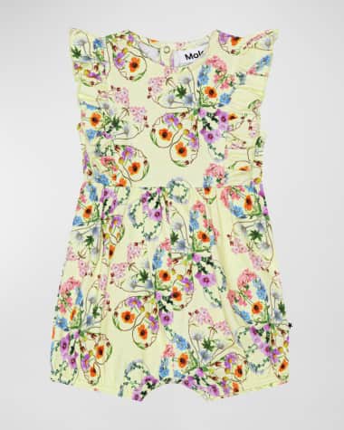 Molo Girl's Felicia Floral-Print Romper, Size 3M-18M