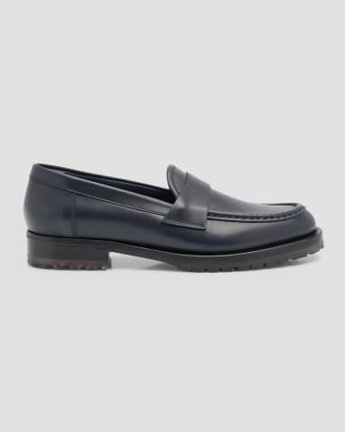 Manolo Blahnik Tirandanu Leather Classic Loafers