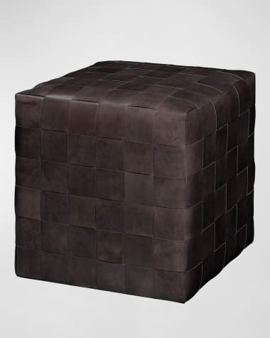 Jamie Young Woven Leather Ottoman