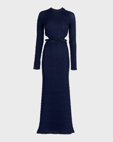 Silvia Tcherassi Myriam Smocked Cutout Dress