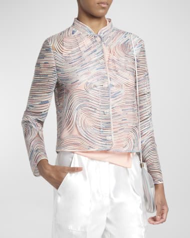 Giorgio Armani Soutache Leather Short Jacket