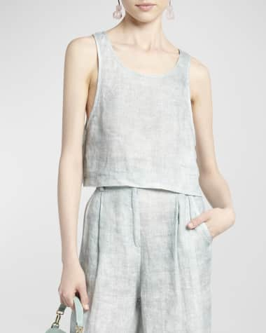 Giorgio Armani Linen Denim Effect Tank Top