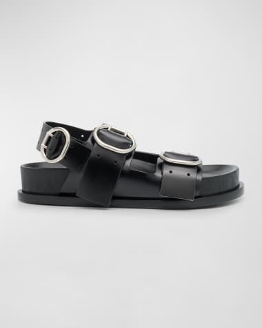 Jil Sander Leather Dual-Buckle Sporty Sandals