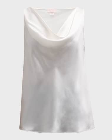 Christine Lingerie Cowl-Neck Silk Tank