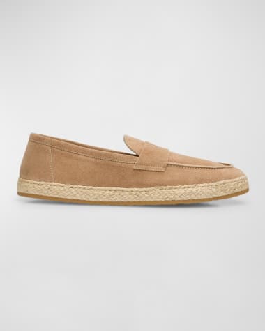 Brunello Cucinelli Men's Suede Espadrille Penny Loafers