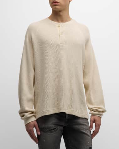 John Elliott Men's Raglan Thermal Henley Shirt