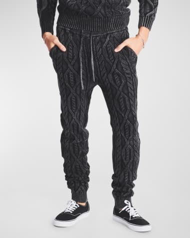SER.O.YA Men's Elijah Cable-Knit Joggers