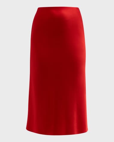 Alice + Olivia Maeve Satin Slip Skirt