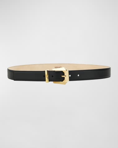 Versace Medusa Heritage Leather & Brass Belt
