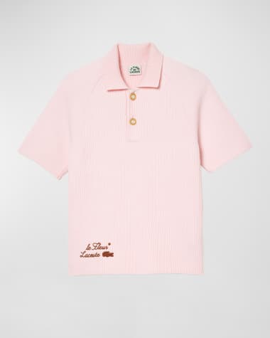 Lacoste x le FLEUR Men's Ribbed Polo Sweater