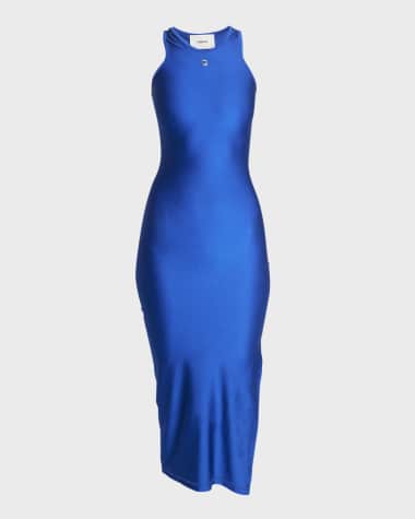 Coperni Round-Neck Slit-Hem Midi Tank Dress