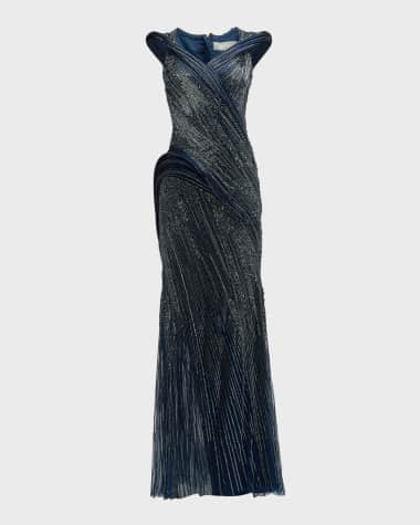 Gaurav Gupta Beaded Gown with Structured Draping