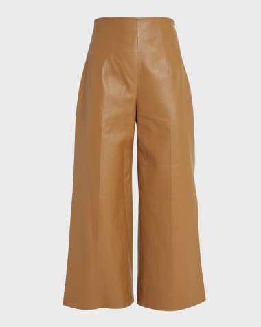 Marni Wide-Leg Leather Trousers
