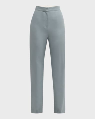 Loulou Studio Maia High-Rise Straight-Leg Crepe Pants