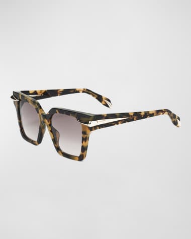 Roberto Cavalli Embellished Acetate Square Sunglasses
