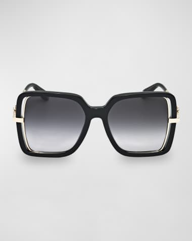 Roberto Cavalli RC Logo Acetate & Metal Square Sunglasses