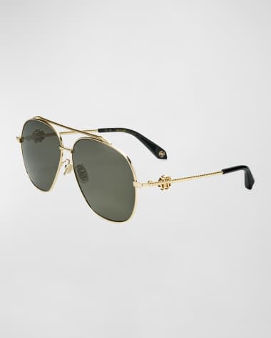 Roberto Cavalli Iconic RC Metal & Acetate Aviator Sunglasses