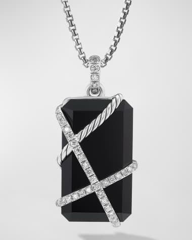 David Yurman 32mm Cable Wrap Pendant in Silver