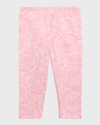 Versace Girl's Barocco Printed Stretch Jersey Leggings, Size 12M-3T