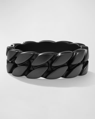 David Yurman Men's Curb Chain Ring in Black Titanium, 8mm