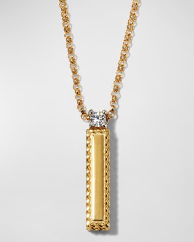 Roberto Coin Princess 18K Yellow Gold Diamond Initial Necklace, I