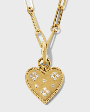 Roberto Coin 18K Small Diamond Heart Medallion Necklace