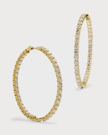 Roberto Coin 18K Yellow Gold Inside Outside Diamond Hoop Earrings