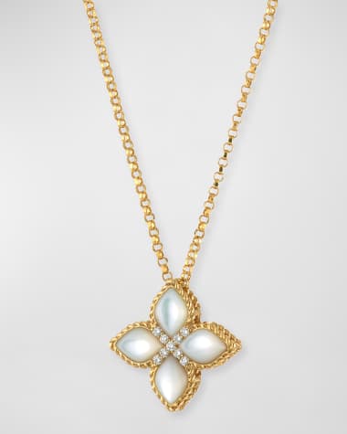 Roberto Coin 18K Yellow Gold Venetian Princess Mother of Pearl Necklace with Diamonds