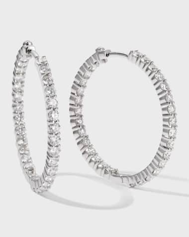 Roberto Coin 18K Gold Diamond Hoop Earrings, 30mm, 2.84tcw