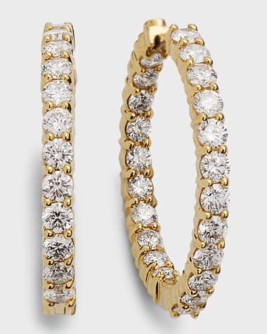 Roberto Coin White Gold Diamond Hoop Earrings