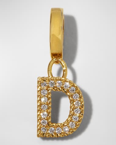 Roberto Coin Princess 18K Yellow Gold Diamond Pave Initial Charm, D