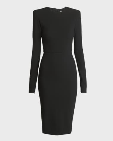 Victoria Beckham Sheath Wool Midi Dress