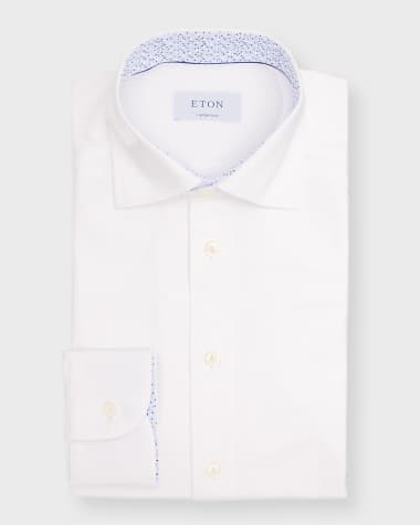 Eton Men's Slim Fit Floral Detailed Four-Way Stretch Shirt