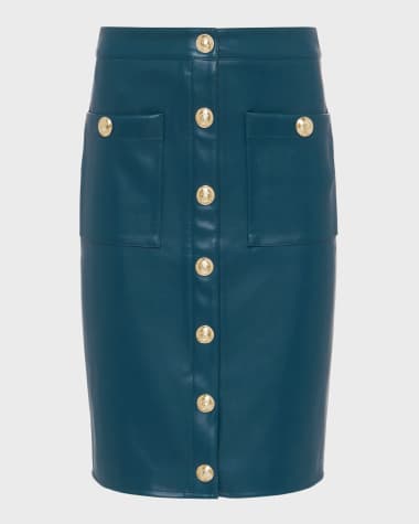 L'Agence Amira Faux Leather Pencil Skirt