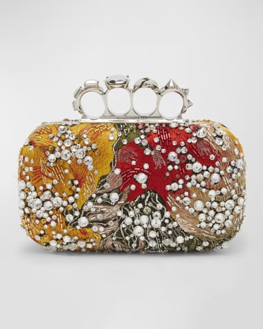 McQueen Embellished Jewel Spike Clutch Bag