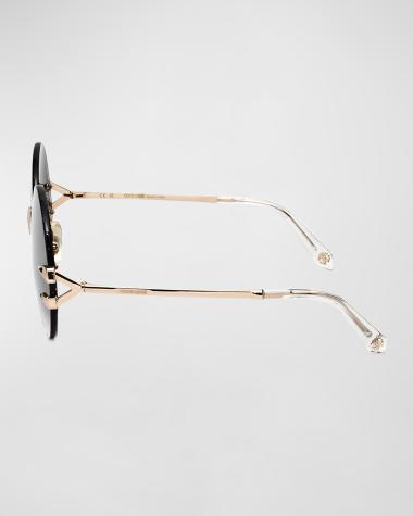 ROBERTO CAVALLI- aviators sunglasses-gold-metal -original case-some call-outs SRC079M Sunglasses - Roberto Cavalli Authorized Retailer  main image 2