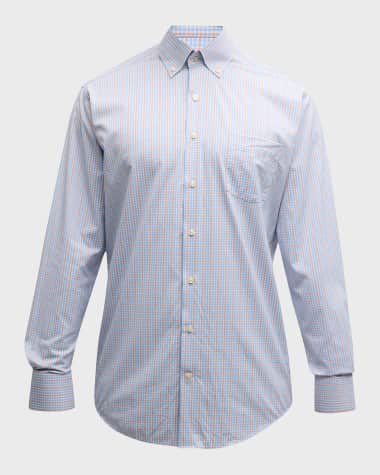 Peter Millar Men's Polk Performance Twill Sport Shirt
