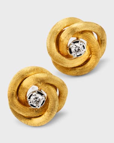 Marco Bicego 18K Yellow Gold Jaipur Link Stud Earrings with Diamonds