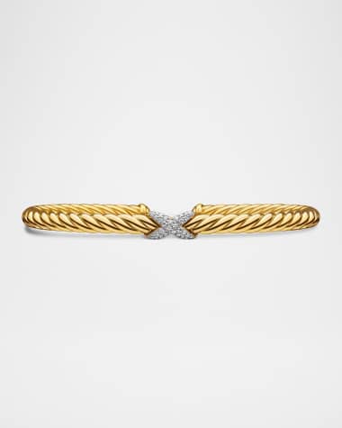 David Yurman 18k Gold Diamond-X Cablespira Bracelet