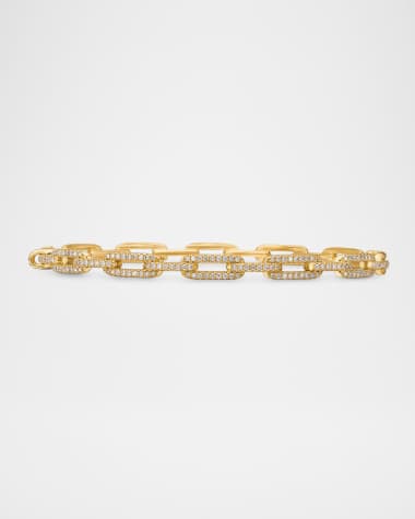 David Yurman Stax Chain Link Bracelet in 18k Yellow Gold with Diamonds
