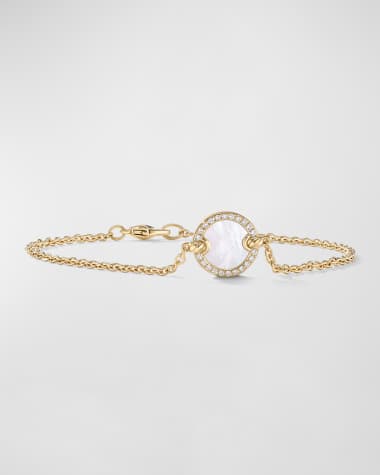 David Yurman DY Elements Chain Bracelet with Gemstone and Diamonds in 18K Gold, 11mm