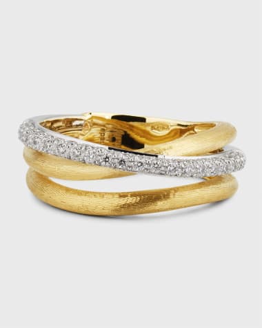 Marco Bicego 18K Yellow Gold Jaipur Link Alta Three Strand Ring, Size 7