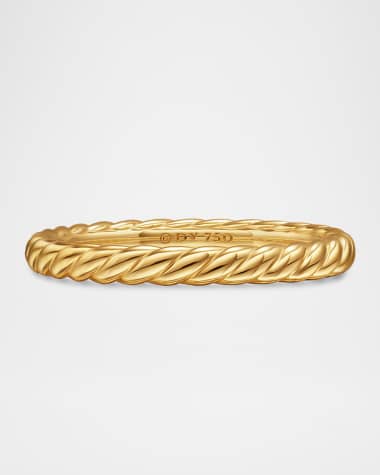 David Yurman DY Cable Band Ring in 18K Gold, 2.45mm
