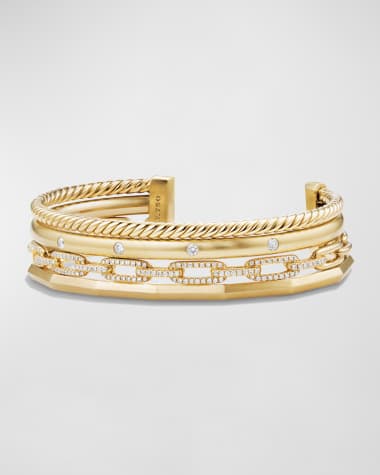 David Yurman Stax 18k Gold Four-Row Cuff Bracelet